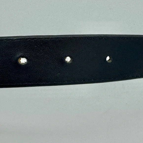 Men’s Size 40 Genuine Black Hornback Crocodile Leather Belt Silver Tone Buckle - Picture 5 of 6